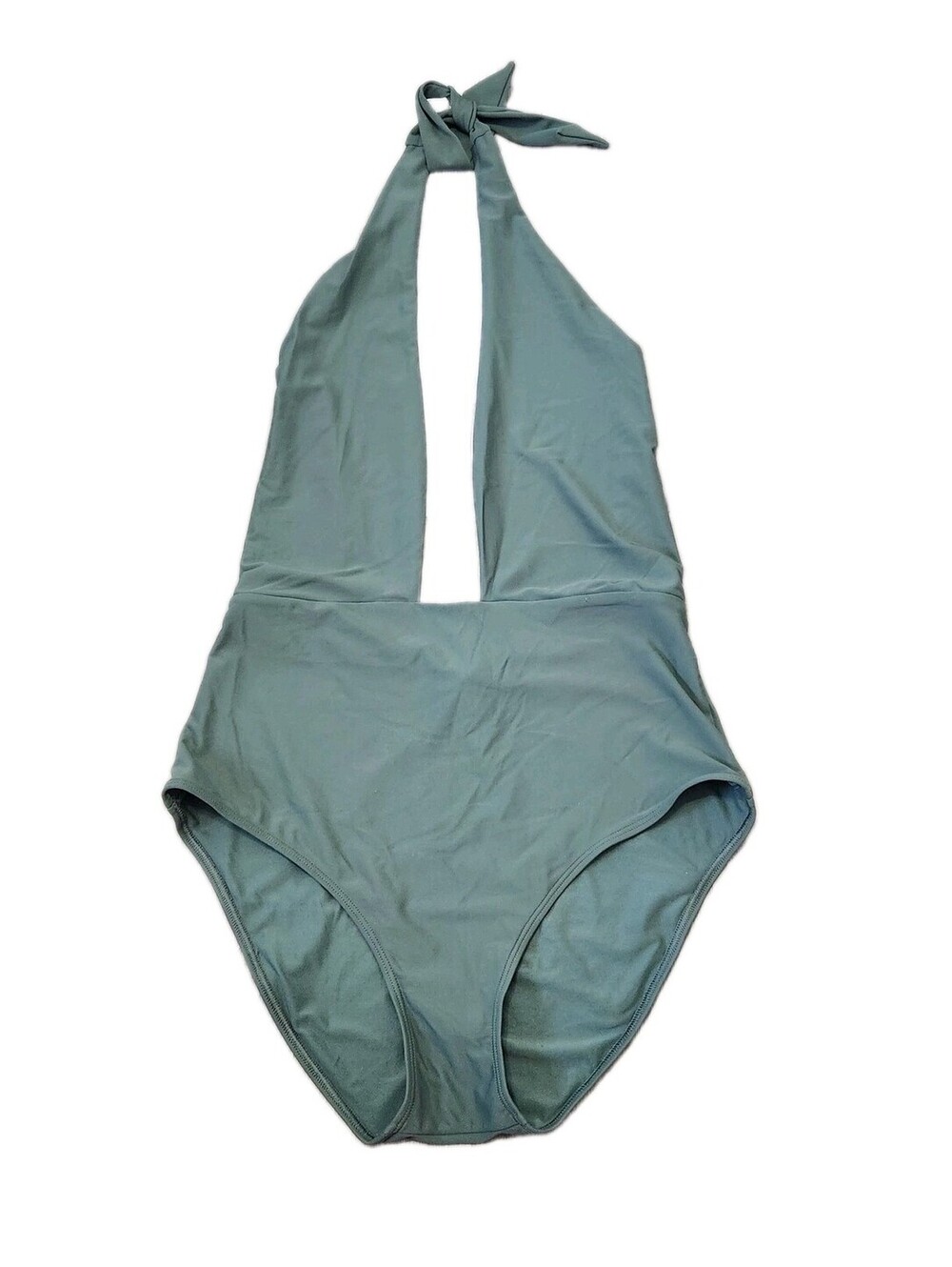 Aerie Swimsuit Large One Piece Green Deep V Neck